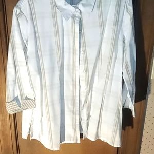 Kim Rogers Off White Striped Blouse